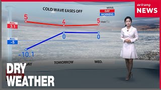 [Weather] Freezing cold eases off for the time being, dry weather around the east