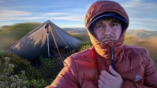 Survival Mountain Top Camping in Gale Force Winds | No Tent