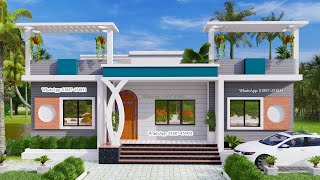 Modern 4 bedroom house design with cost । Village house design। Bangladesh house design ID: 2512-18S