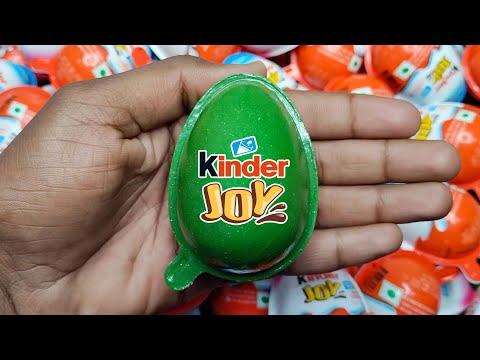 NEW! Colored Glitter Kinder Joy opening ASMR - A lot of Kinder Surprise egg toys Part-109