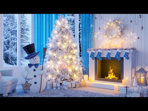 Cozy Winter Fireplace Christmas Relaxing Music❄️Instrumental Christmas Music Snow 🌨️Fireplace Winter