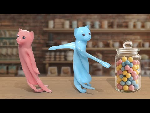 Dancing bubble gum cat