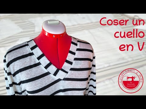 Cómo coser un cuello en V o en pico