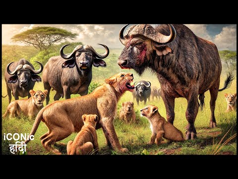 शेर ने अपने बच्चे का बदला लिया | Massive Battle Between Group of Lion and Buffalo