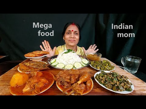 OMG(Mother Eating Mutton Kosha+Chicken Gravy+SorshaChapila Fish+Daal Puri+OkraFry+Mixed Veg+Basmati