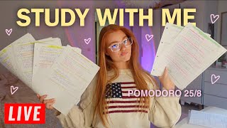 LIVE Study Session 📚 | Pomodoro Timer 25/8 | Focus, Motivatie & Chat 💗