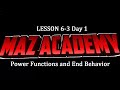 Exploring Power Functions and Their End Behavior
