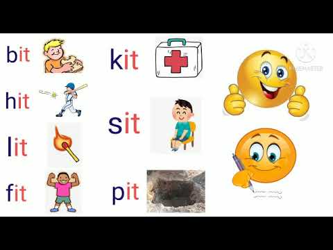 Letter 'i' blending (it) / CVC Words / Word Family -it / Phonics for kids/Reading Three Letter Words - YouTube