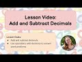 Adding and Subtracting Decimals Mastery