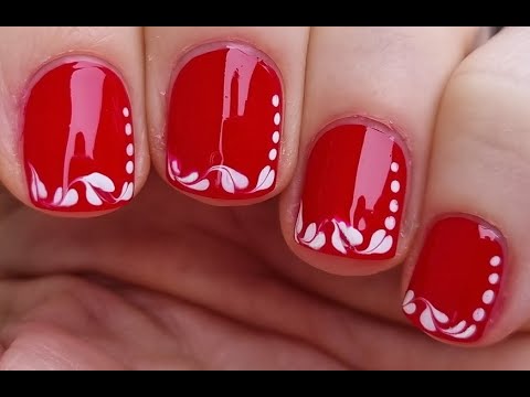 Valentine's Day Nail Art Idea | Red Nails With Drag Marble Heart Nail Tips