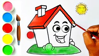 House Drawing step by step | How to draw House Step by step house Drawing for beginners ||  #1