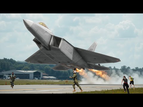 High Alert - US F-22 Raptor Pilot Takeoff at Full Speed Headed to Qatar For the First Time