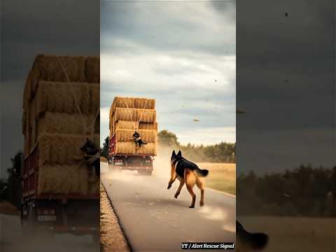 🐕‍🦺 German Shepherd Blocks Truck to Save His Trapped Puppy! Driver Frees Pup from Rope