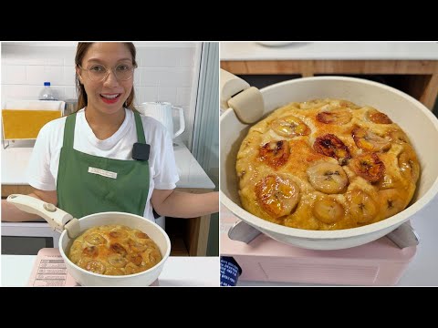 Banana upside down cake sa kawali | Ripe banana recipe