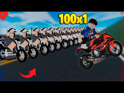 MANDRAKE vs 100 Policiais em batalha no Roblox 🏍️🚨