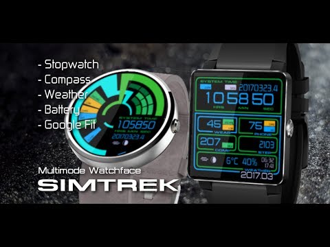 simtrek star trek watch face widget free video