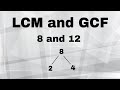 Finding LCM and GCF of 8 and 12