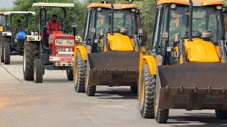 JCB 3dx Eco with Tractor Loading water in trolly | Mahindra 275 | Eicher 485 | Swaraj 855 Fe