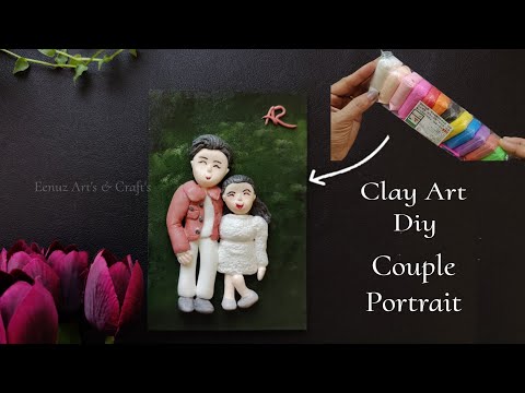 How to Make a Couple Portrait using Clay | Model Craft Tutorial | DIY | Cute dolls