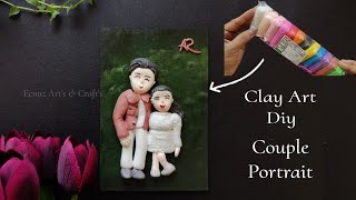 How to Make a Couple Portrait using Clay | Model Craft Tutorial | DIY | Cute dolls