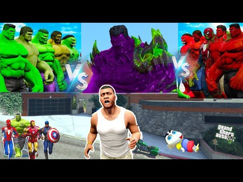 Franklin and Shinchan & Pinchan play HIDE AND KILL with TEAM BLACK  HULK In GTA 5