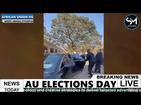 MUST WATHC! Raila Odinga and President Ruto arriving at the AU Hq as elections kicks off