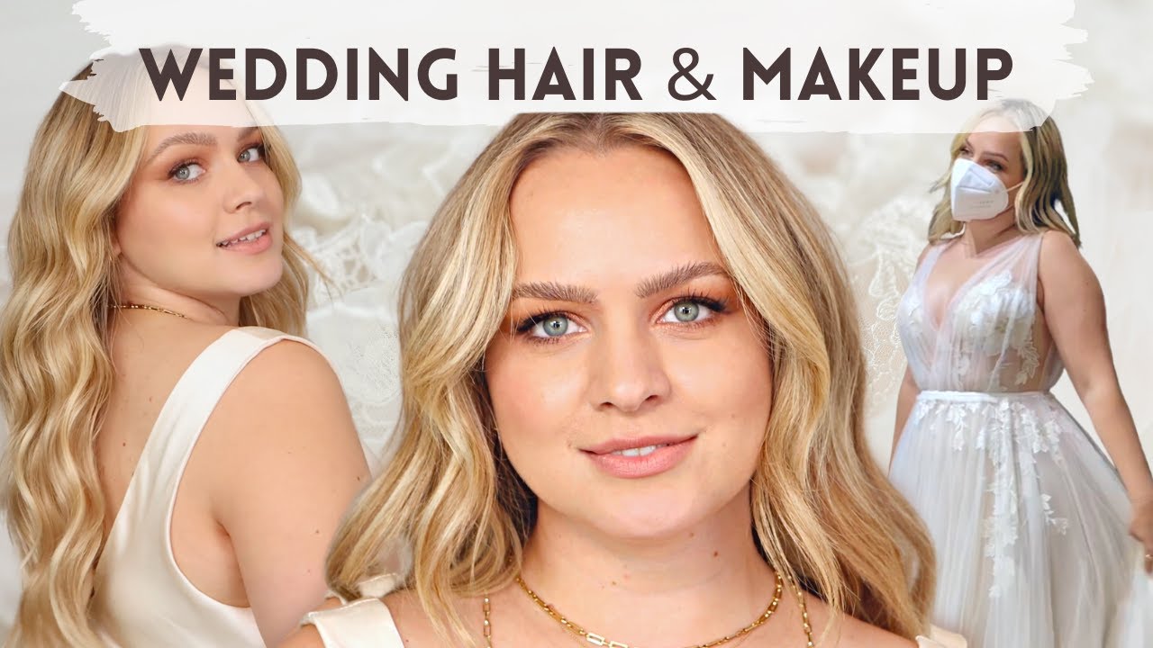 Wedding Hair and Makeup - Get Ready to Try on Wedding Dresses with me! - KayleyMelissa
