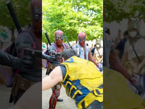 🥊 Deadpool VS Wolverine - Cosplay FIGHT! 💥🫢 #shorts