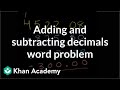 Adding and Subtracting Decimals in Word Problems