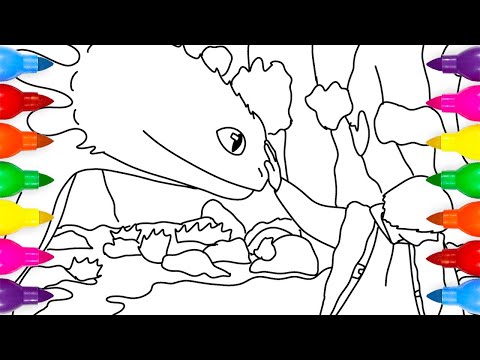 How To Train Your Dragon Movie Hiccup Meets Toothless Coloring Page