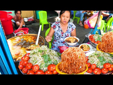 Kỳ lạ Quầy Bún Cua Tảng, Cơm Cá Đồng Kho Bằng Thau Ngon Rẻ khách đông rối loạn