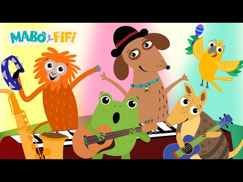 Mabô e Fifi e seus instrumentos musicais | vídeo infantil educativo com brincadeiras musicais