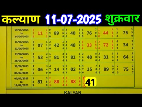 11-07-2025 Kalyan Matka Second Touch Panel Line Today, कल्याण आज की पैनल लाईन देखो ।।