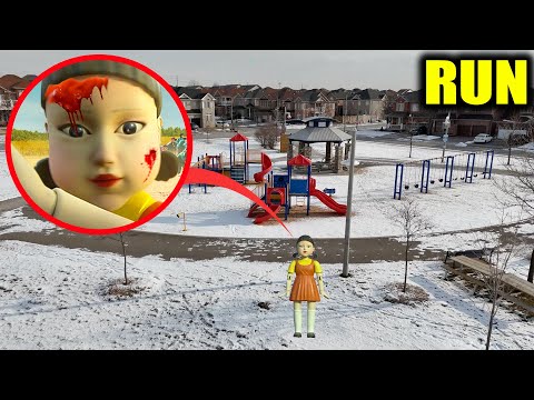 IF YOU EVER SEE BLOODY SQUID GAME DOLL RUN!! (WE FOUND HER BOYFRIEND)