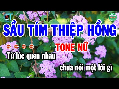 Karaoke Sầu Tím Thiệp Hồng Tone Nữ Nhạc Sống Beat Chuẩn | Cẩm Tiên Organ