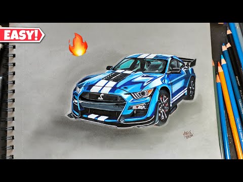 Mustang Shelby gt550 Pencil Colour Drawing 😍🔥🥶 | Arth Arts | #drawing #art #trending