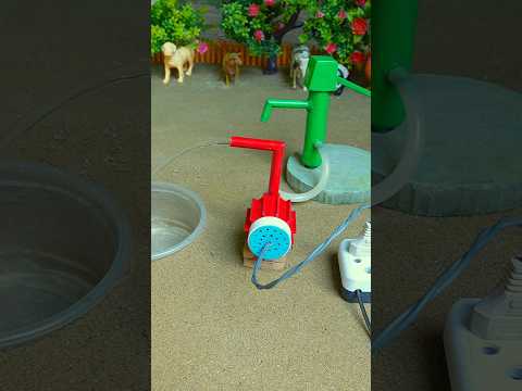 Mini hand pump project water with supply motor eating horse sheep farm #waterpump #shorts #402