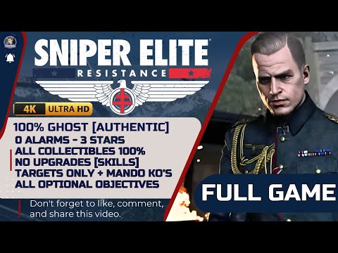 Sniper Elite Resistance 100% Ghost Walkthrough [Authentic] FULL GAME - NO COMMETARY