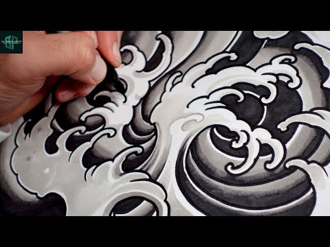 How to Draw Tattoo Waves | Simple and Easy Drawing...