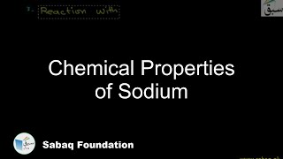 Chemical Properties of Sodium