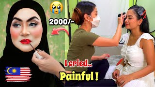 I Went to MALAYSIA's *WORST* Reviewed Makeup Artist 😱 *I CRIED* 😭 Painful 🤮 Rs.2000/-
