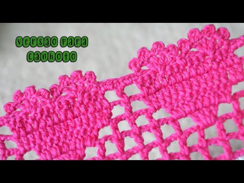 BARRADO DE CROCHÊ DE CORAÇÃO DELICADO versão para canhoto | BICO DE CROCHÊ #croche #crochet