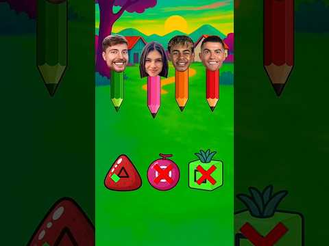 Who can color the Squid Game fruits correctly 🎨🍓 Ronaldo⚽ vs Yamal🔥 vs MrBeast💰 vs Celine💅 #short