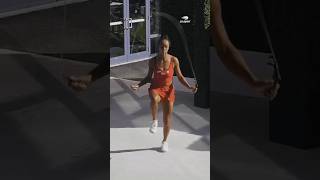 Leylah Fernandez LOCKED IN Like Muhammad Ali 🔥 #usopen2026 #ropeskipping #ropejumping  #tennis
