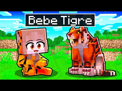 NASCI como BEBÊ TIGRE no MINECRAFT!