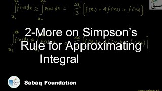 2-More on Simpson’s Rule for Approximating Integral             