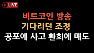 비트코인 경제방송 실시간 라이브 기다렸던 조정 공포에 사고 환희에 팔아라