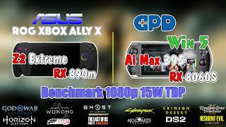 GPD Win 5 vs. ASUS ROG Ally X | AI Max 395 & Z2 Extreme | RX 8060S vs. RX 890M Game Test @ 15W TDP