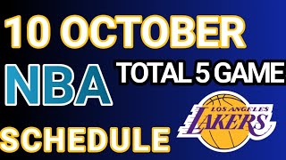 SCHEDULE NBA TODAY | 10 Oct total 5 GAME |  PRESEASON 2024-2025