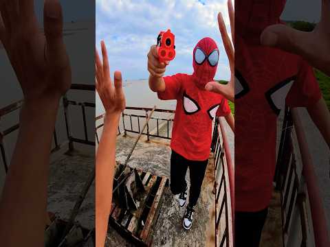 Spiderman fake in real life!?🤣Ep.96🏀 #bring #parkour #spiderman #shorts
